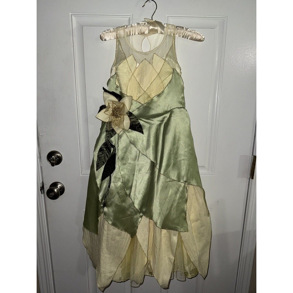 Disney Princess & the Frog Tiana Deluxe Costume Dress Size 7/8 Years Rare Style - Picture 3 of 12
